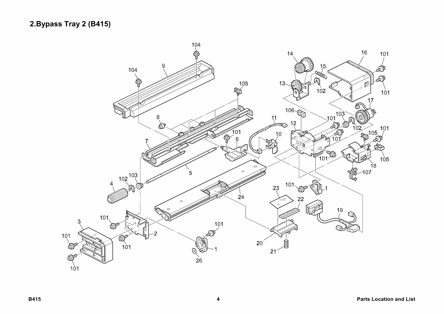 RICOH Options B415 BYPASS-TRAY Parts Catalog PDF download-4